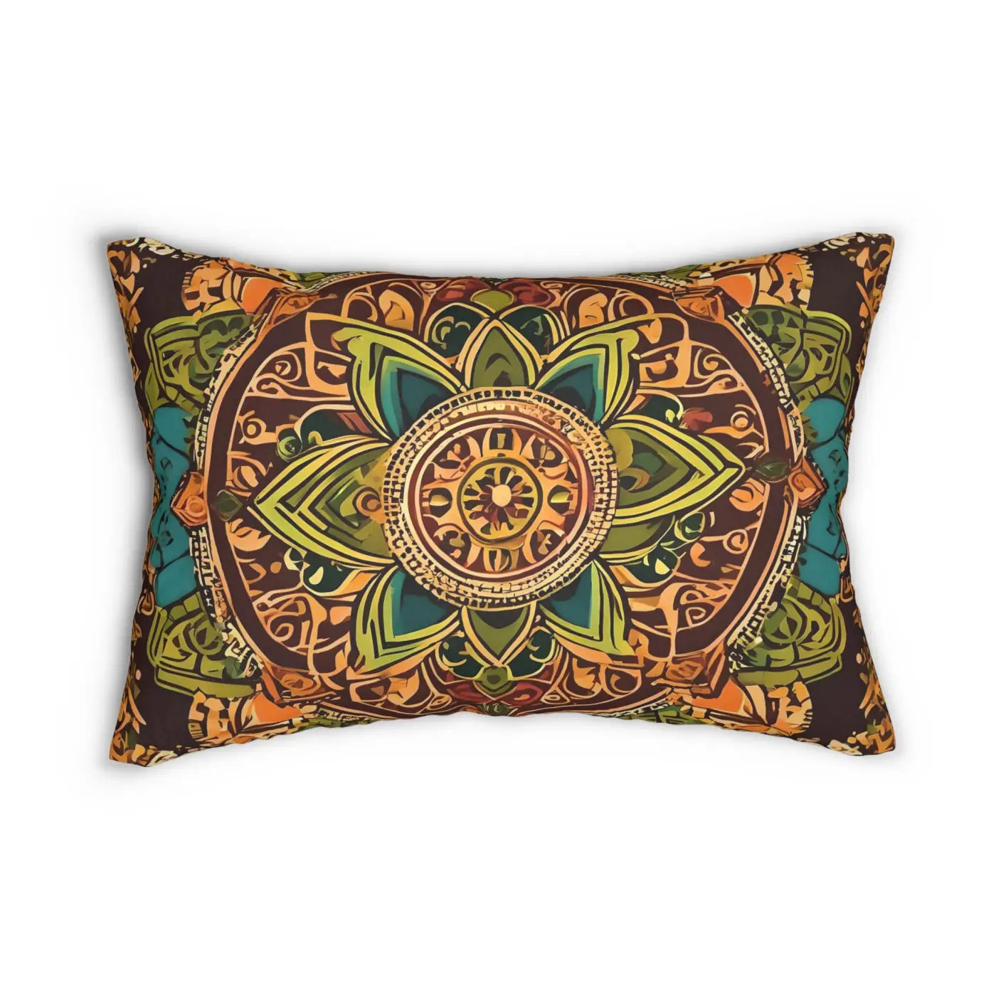 Vibrant Indian Spun Polyester Lumbar Pillow - Home Decor - DipaliZ