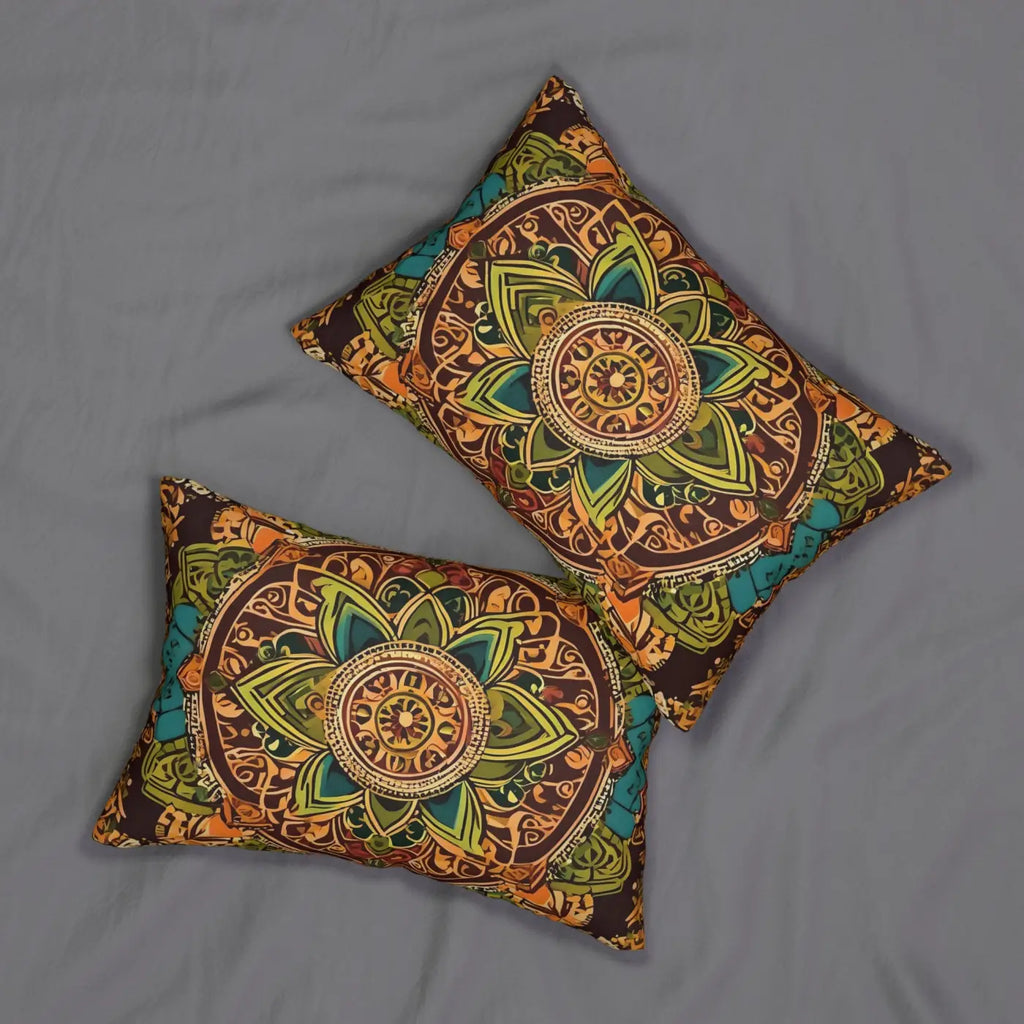 Vibrant Indian Spun Polyester Lumbar Pillow - Home Decor - DipaliZ