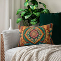Vibrant Indian Spun Polyester Lumbar Pillow - Colorful - DipaliZ
