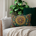 Vibrant Indian Pattern Polyester Lumbar Pillow - Spun Polyester - DipaliZ