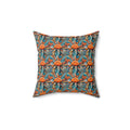 Intricate Flowers Pattern Spun Polyester Square Pillow - DipaliZ