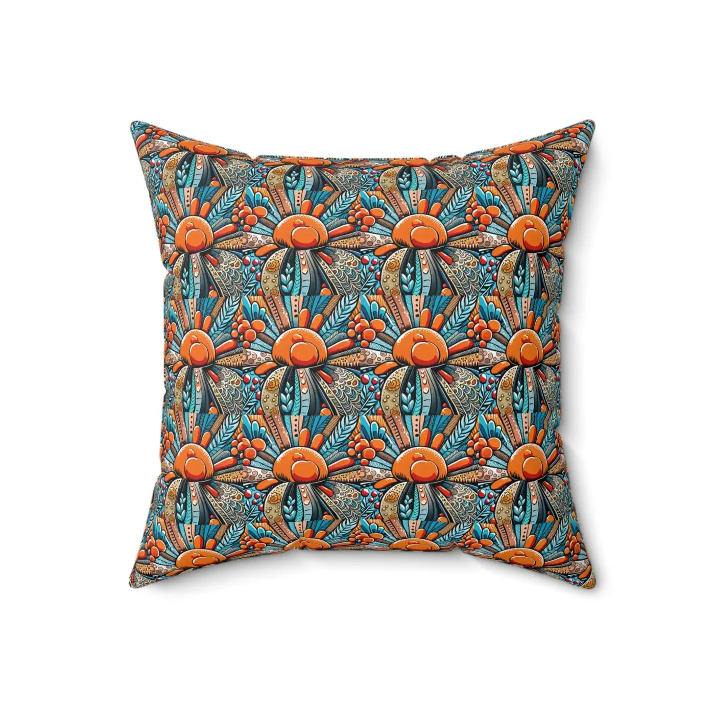 Intricate Flowers Pattern Spun Polyester Square Pillow - DipaliZ