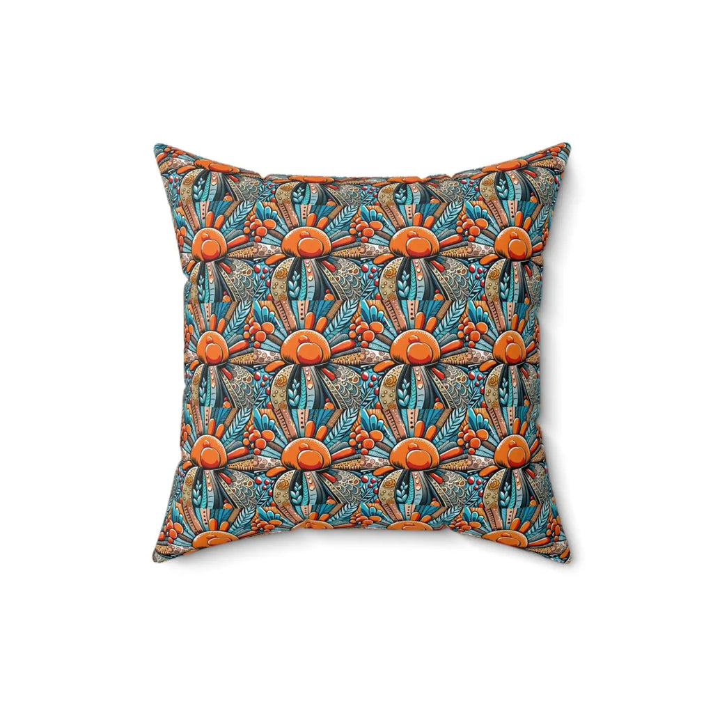 Intricate Flowers Pattern Spun Polyester Square Pillow - DipaliZ
