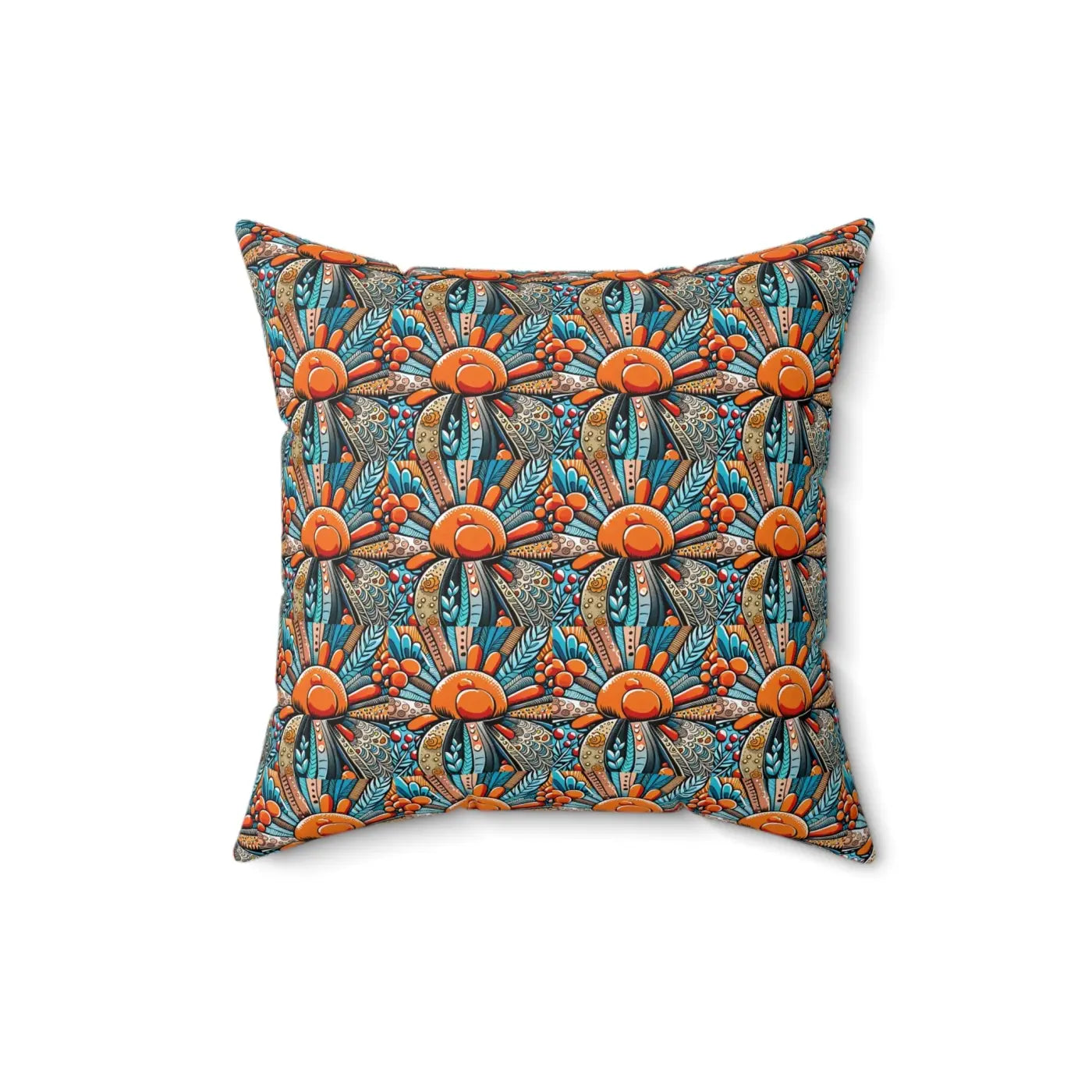 Intricate Flowers Pattern Spun Polyester Square Pillow - DipaliZ