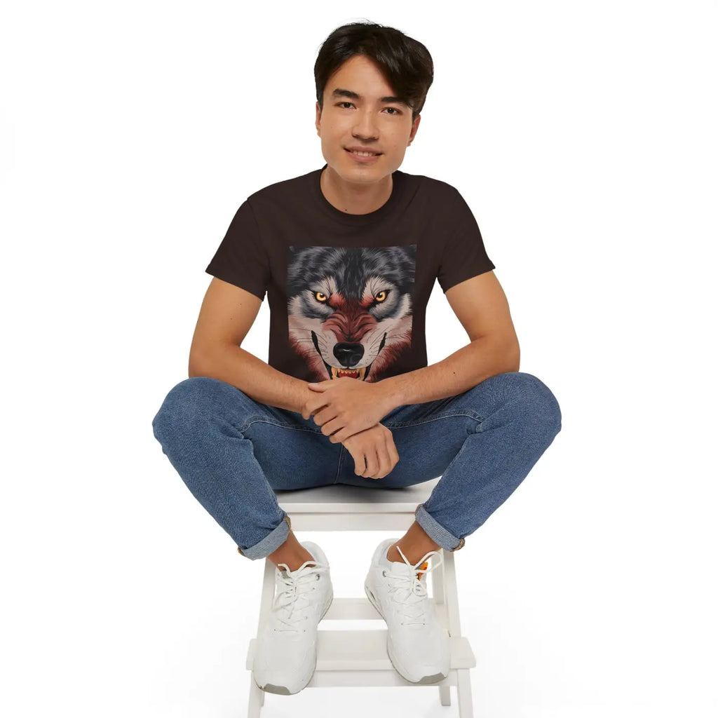 Fierce Wolf Unisex Ultra Cotton Tee - Bold Graphic Print - DipaliZ