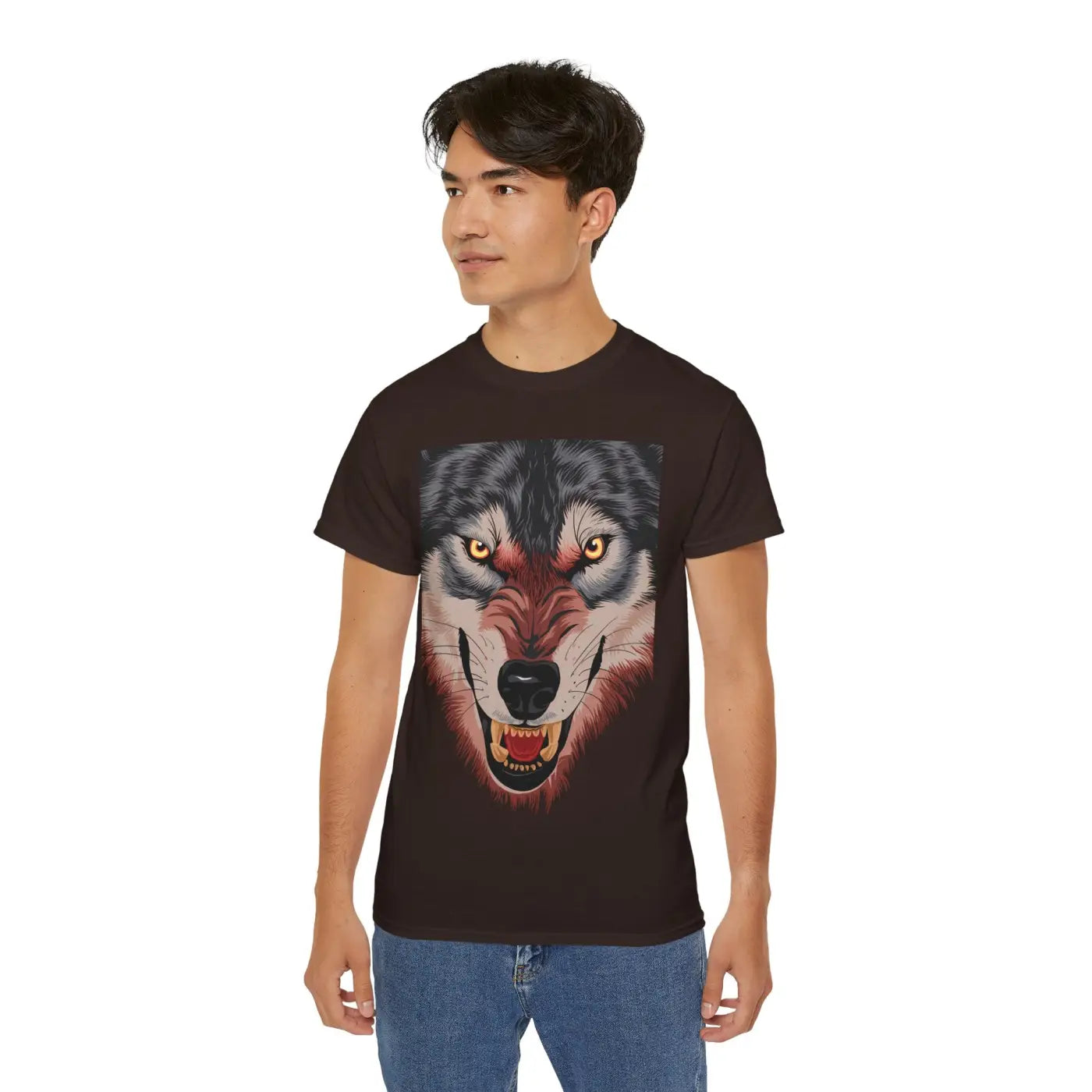Fierce Wolf Unisex Ultra Cotton Tee - Bold Graphic Print - DipaliZ
