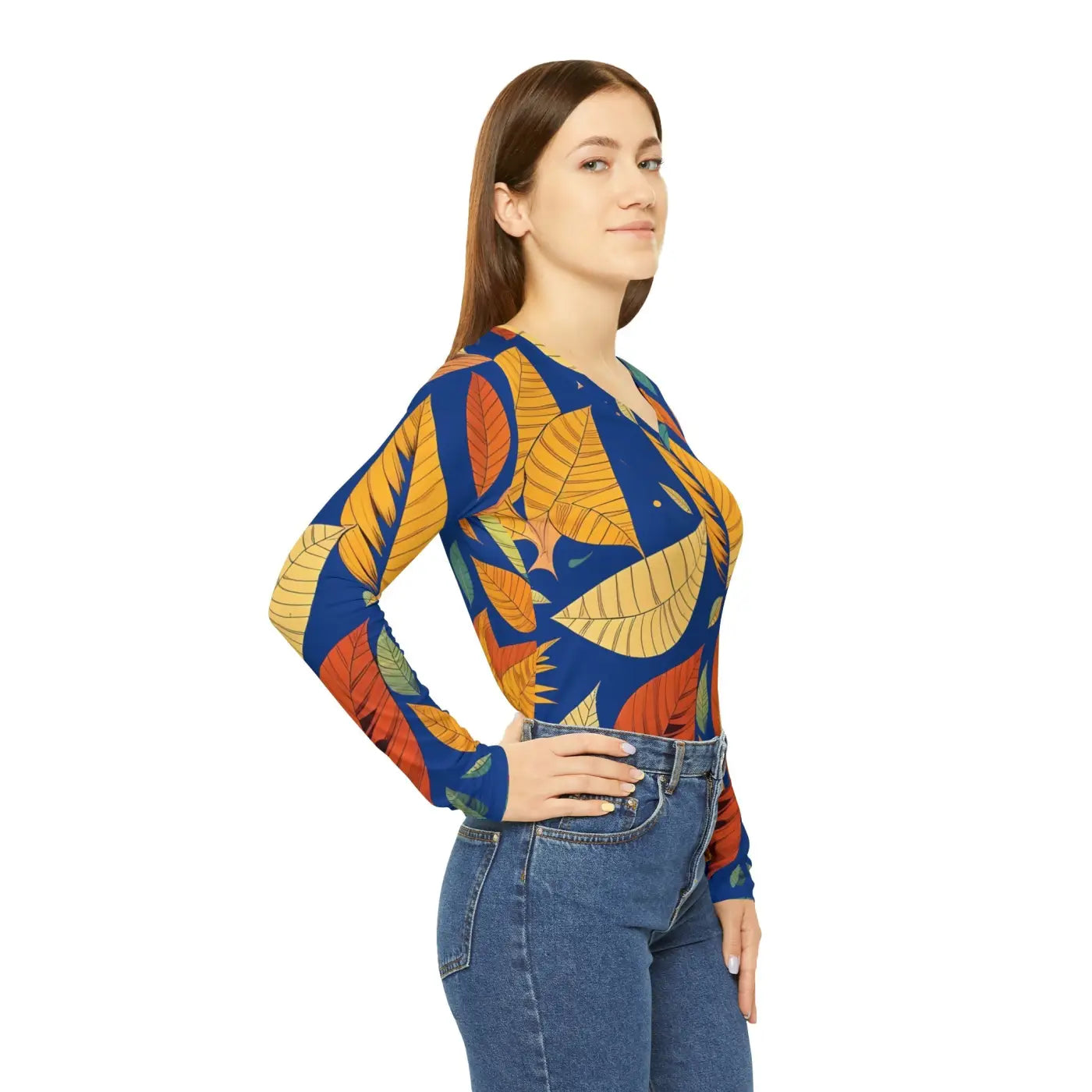 Colored Fall Leaves Long Sleeve Shirt - Autumn Style - DipaliZ