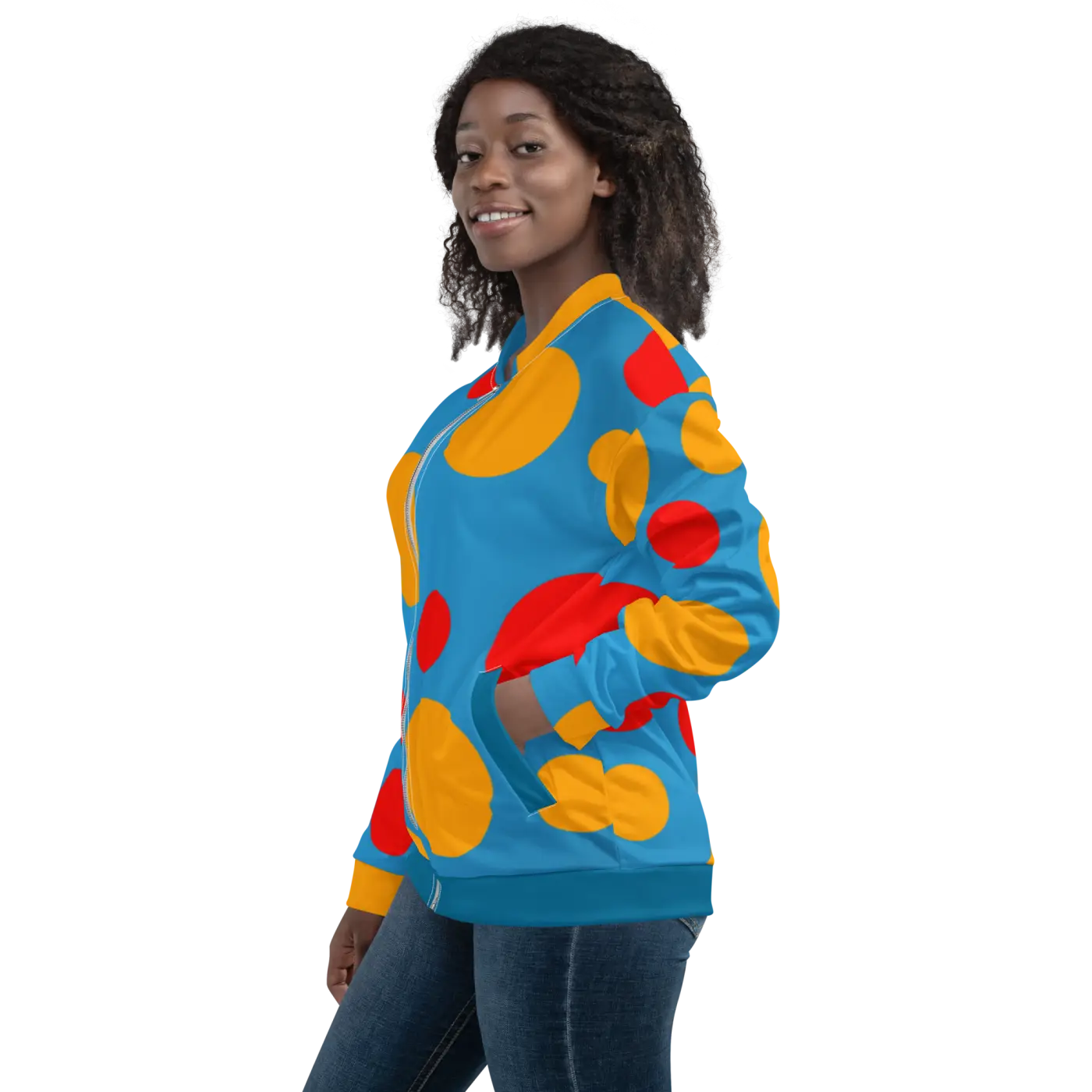 Bomber Jacket - Large Colorful Polka Dots - DipaliZ