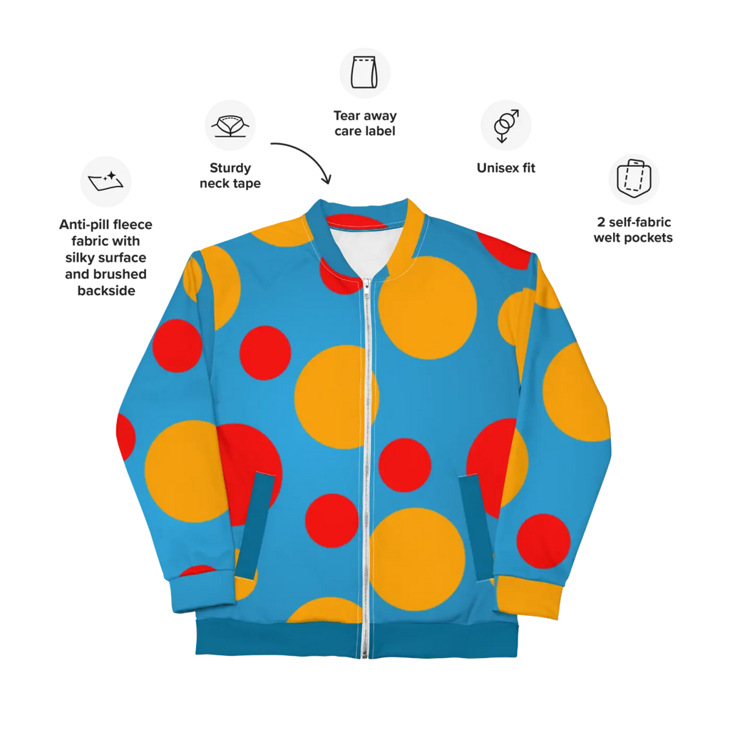 Bomber Jacket - Large Colorful Polka Dots - DipaliZ