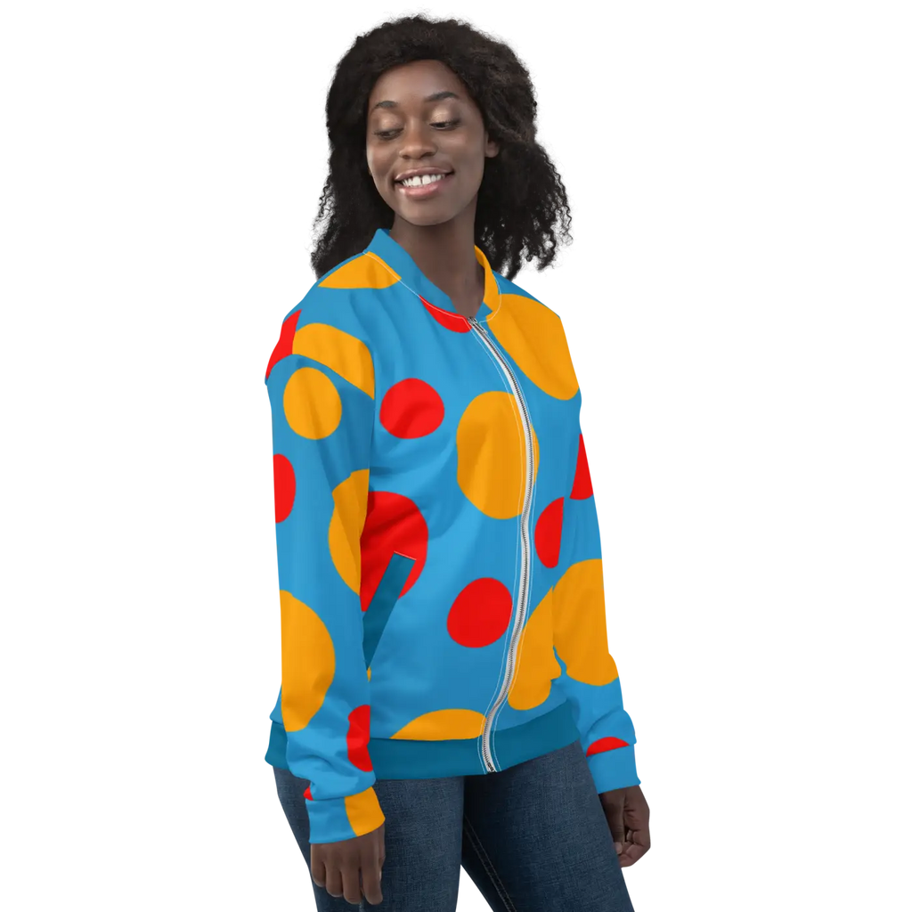 Bomber Jacket - Large Colorful Polka Dots - DipaliZ
