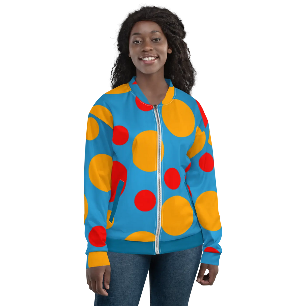 Bomber Jacket - Large Colorful Polka Dots - DipaliZ
