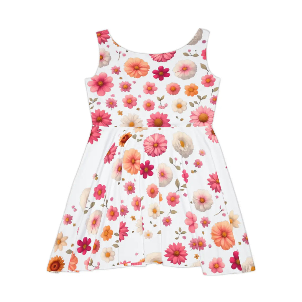 Women's Skater Dress - Large Flowers Print - DipaliZ