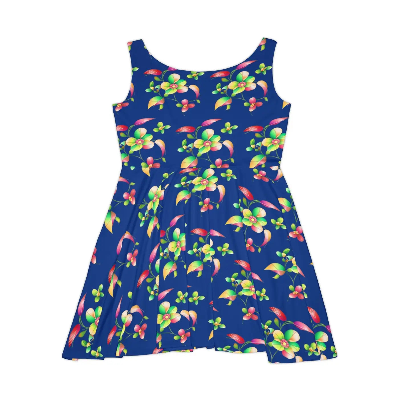 Women's Skater Dress - Large Flowers Print - DipaliZ