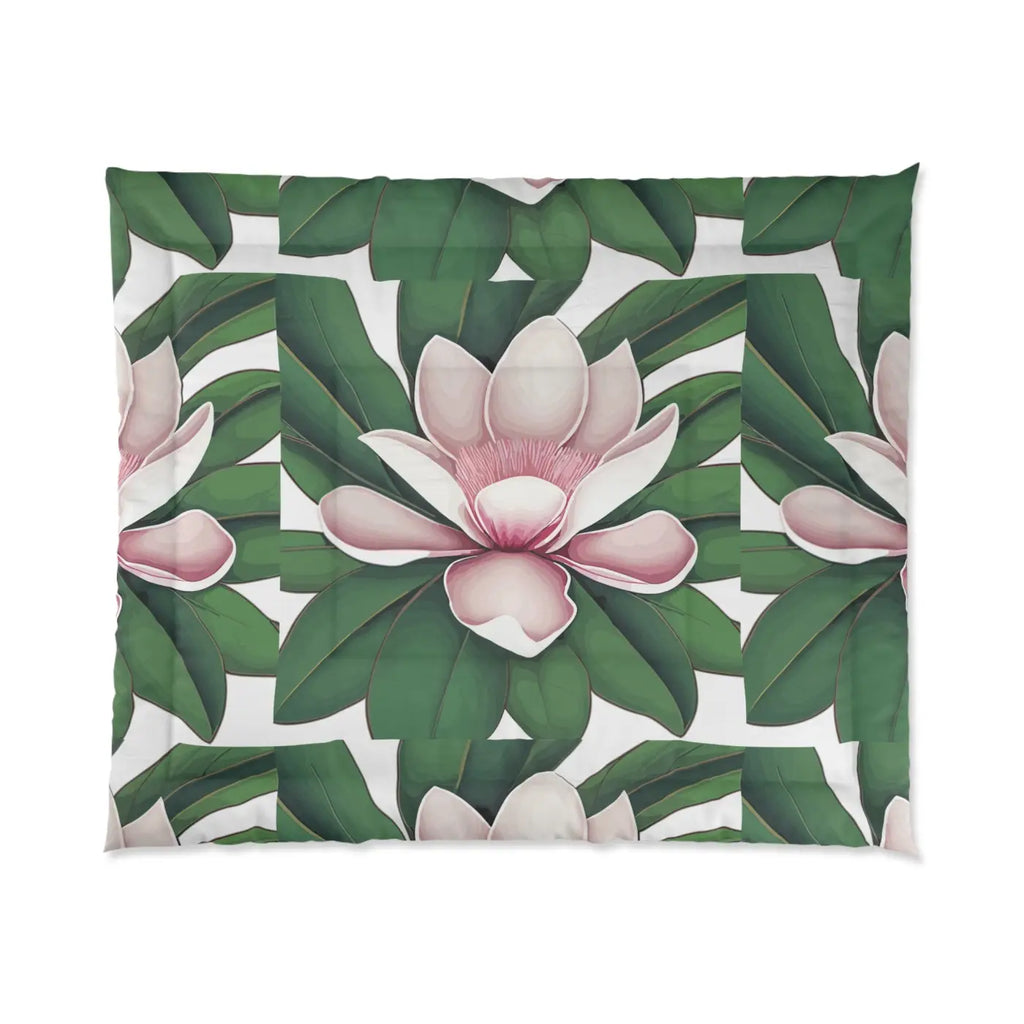 Magnolia Flowers Quilt - Large Floral Bedding - DipaliZ