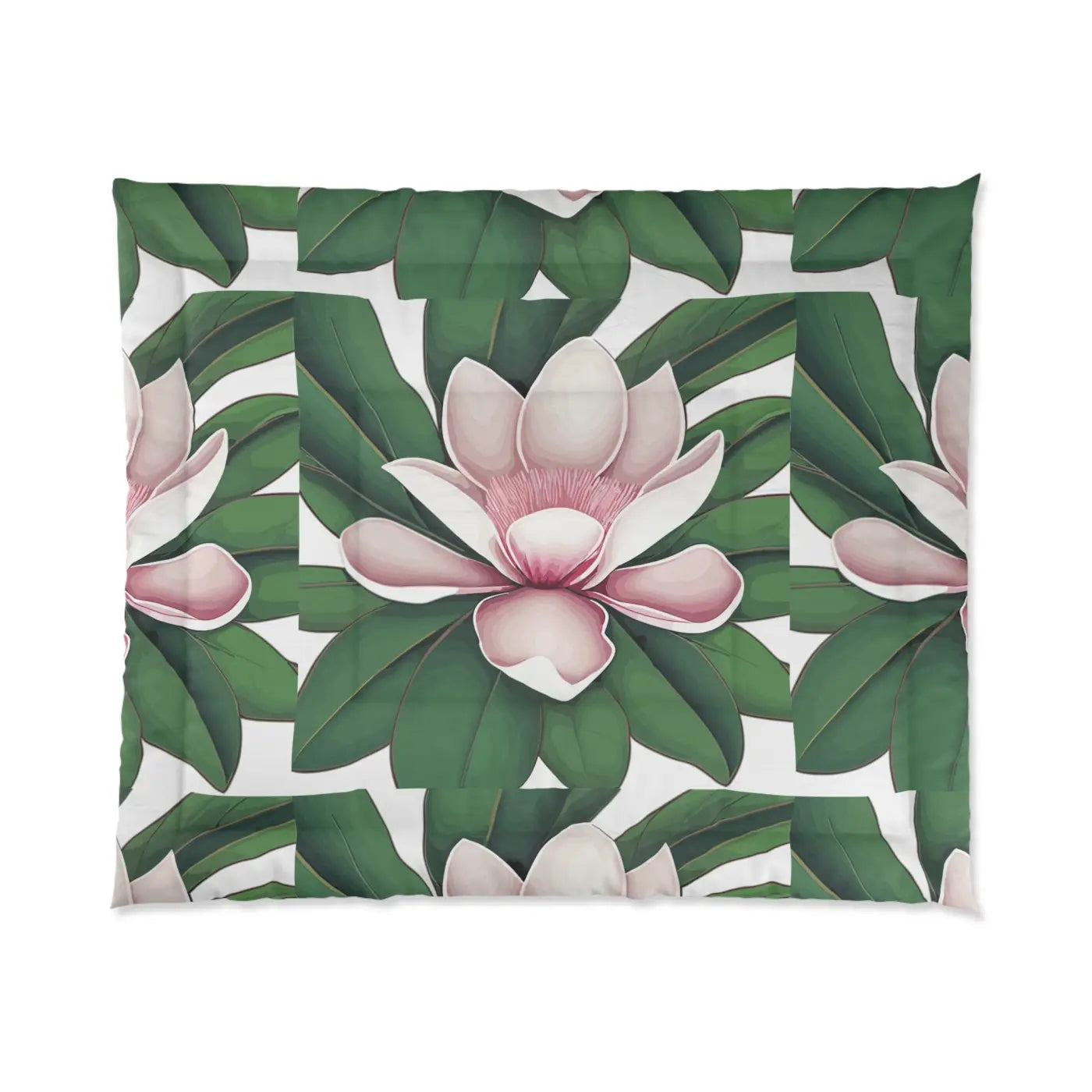 Magnolia Flowers Quilt - Large Floral Bedding - DipaliZ