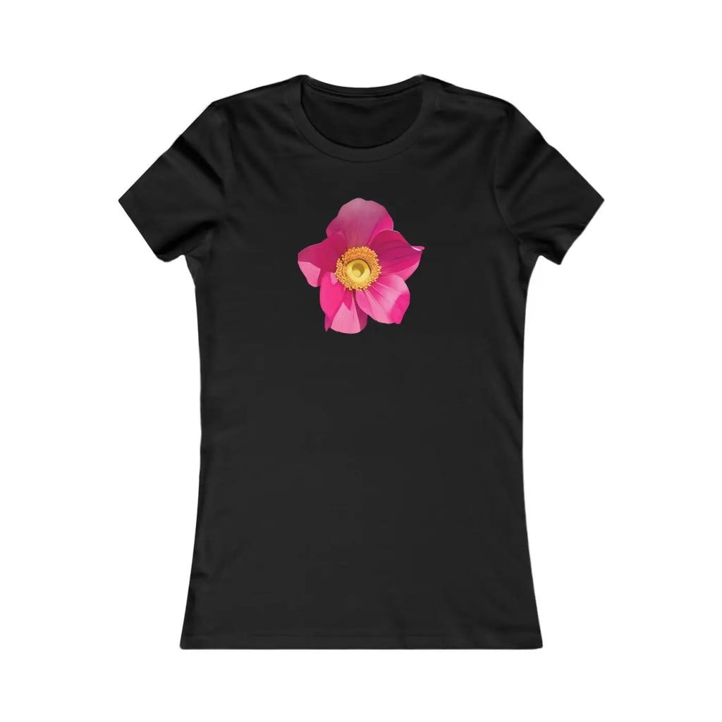 Women's Tee - Large Pink Flower Cotton T-Shirt - DipaliZ