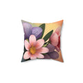 Large Pinkish Flowers Spun Polyester Square Pillow - DipaliZ