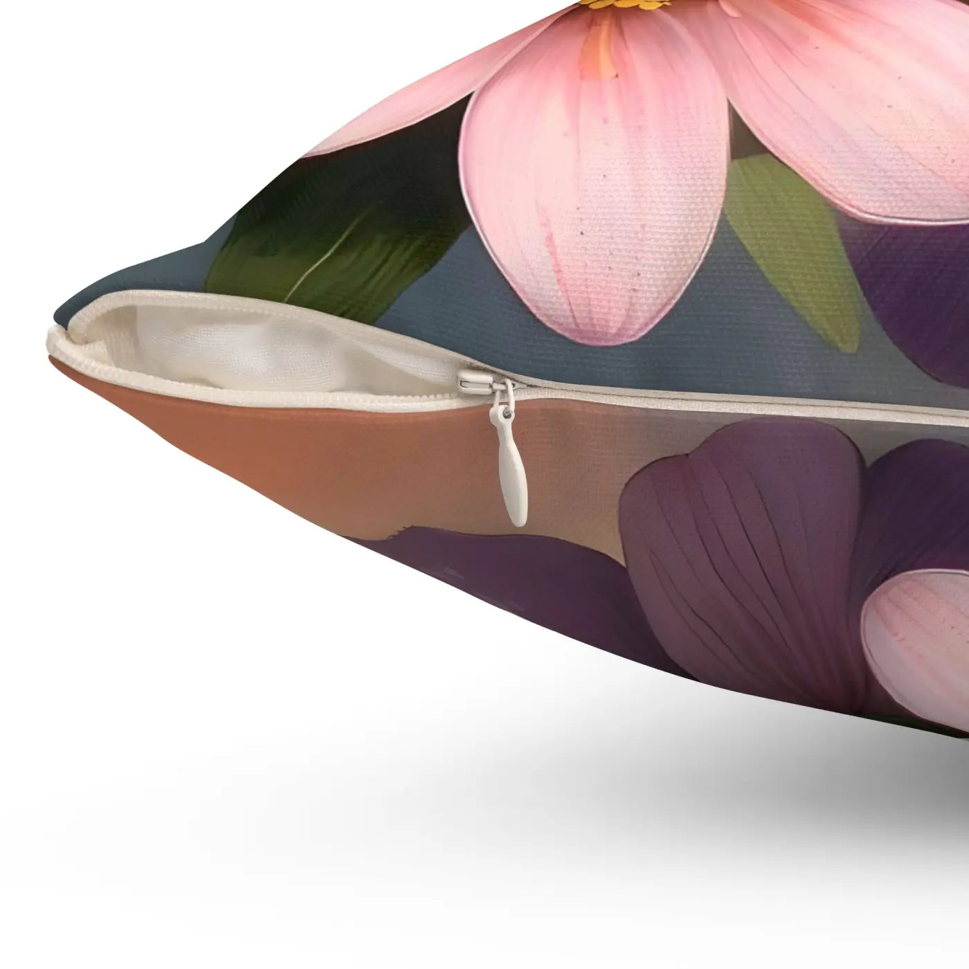 Large Pinkish Flowers Spun Polyester Square Pillow - DipaliZ