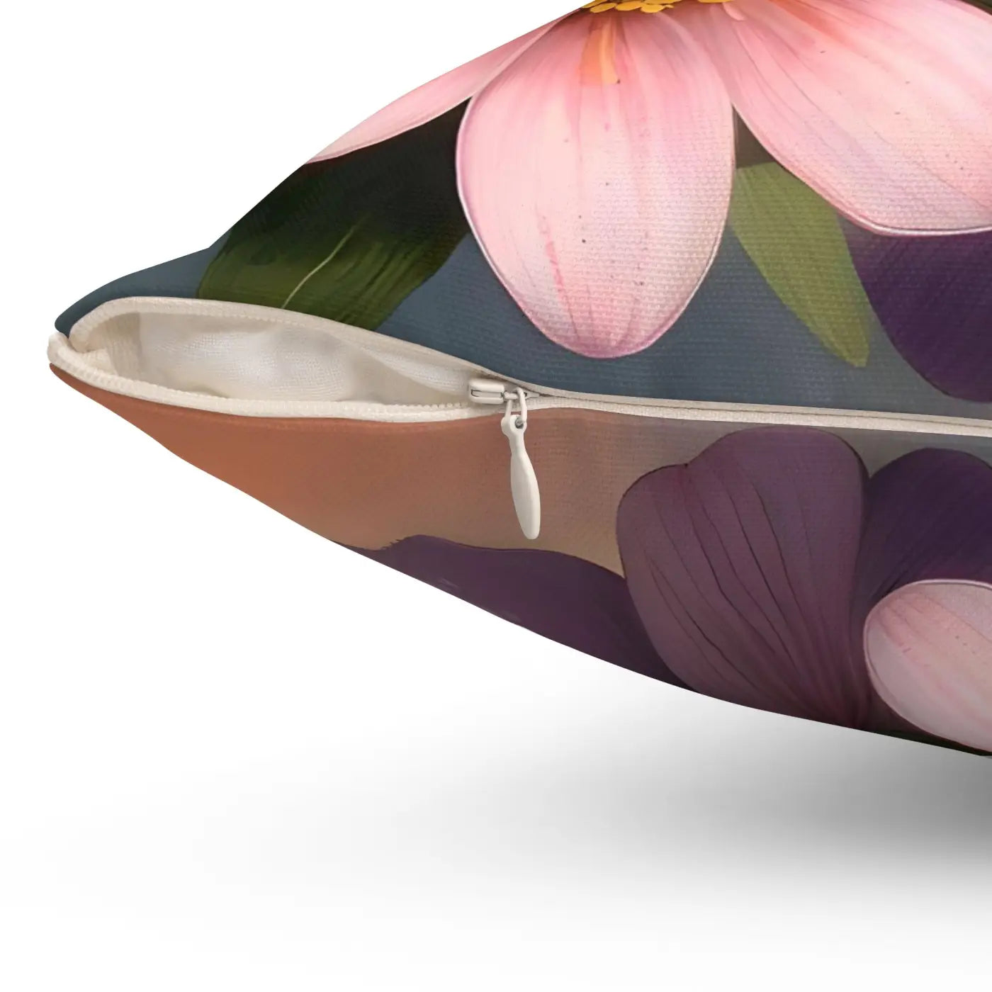 Large Pinkish Flowers Spun Polyester Square Pillow - DipaliZ