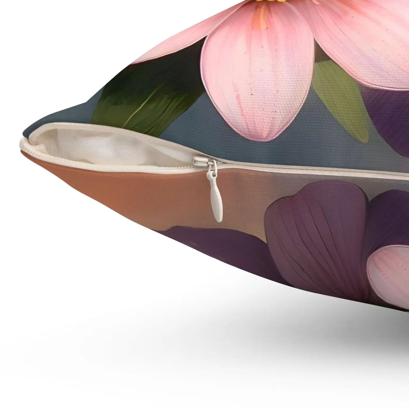 Large Pinkish Flowers Spun Polyester Square Pillow - DipaliZ