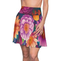 Large Vibrant Flowers Skater Skirt - Women's Dress - DipaliZ