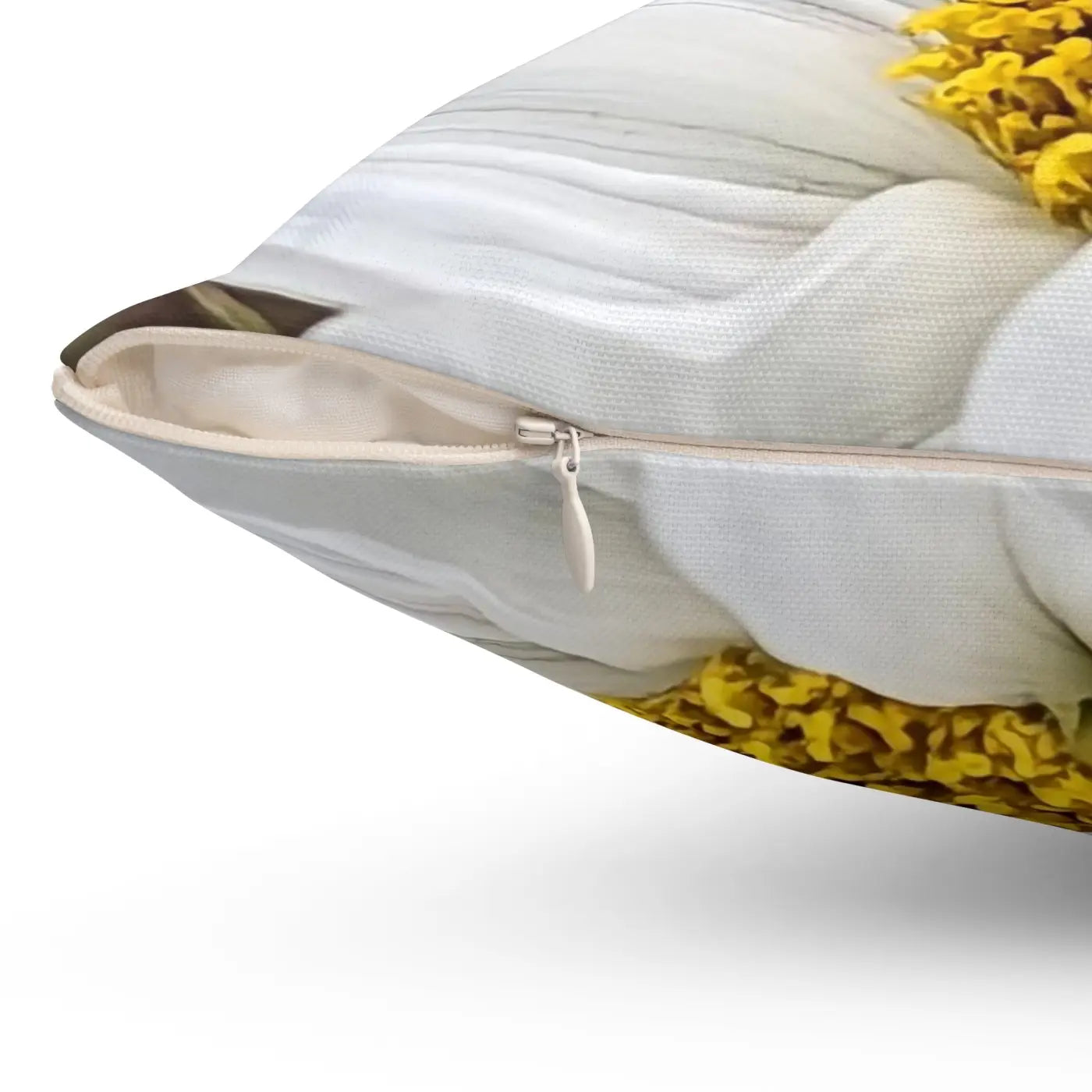 White Daisy Flower Throw Pillow - Spun Polyester Square - DipaliZ