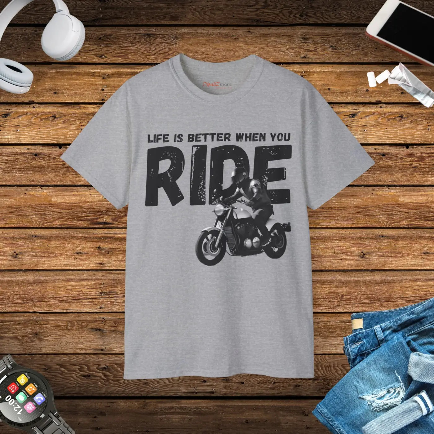 Unisex Ultra Cotton Tee - Motorcycle Freedom Ride - DipaliZ
