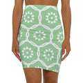 Light Floral Pattern Mini Skirt - Fresh Green Design - DipaliZ