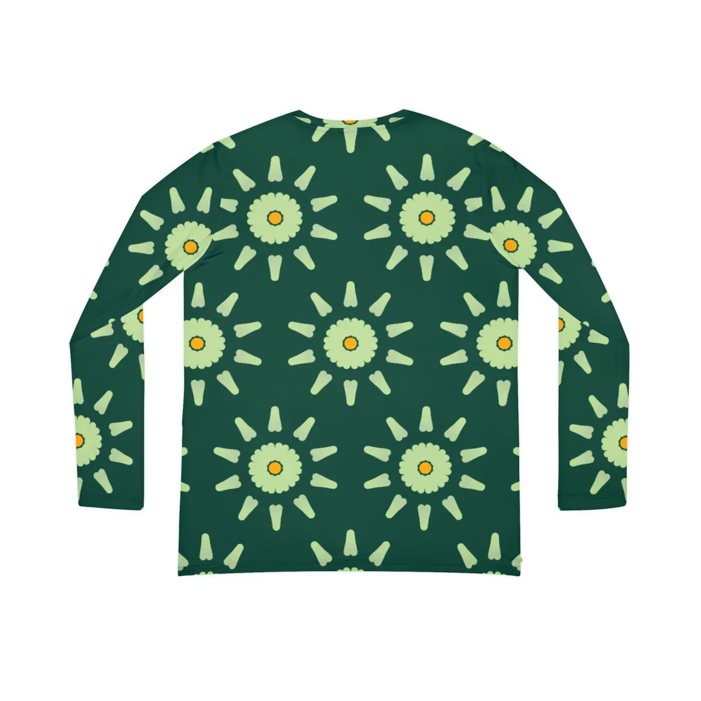 Light Green Pattern Long Sleeve V Neck Tee - Women's - DipaliZ