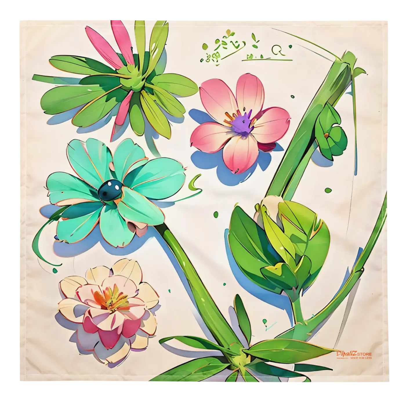 Print Bandana - Lovely Flowers Nature Scarf - DipaliZ
