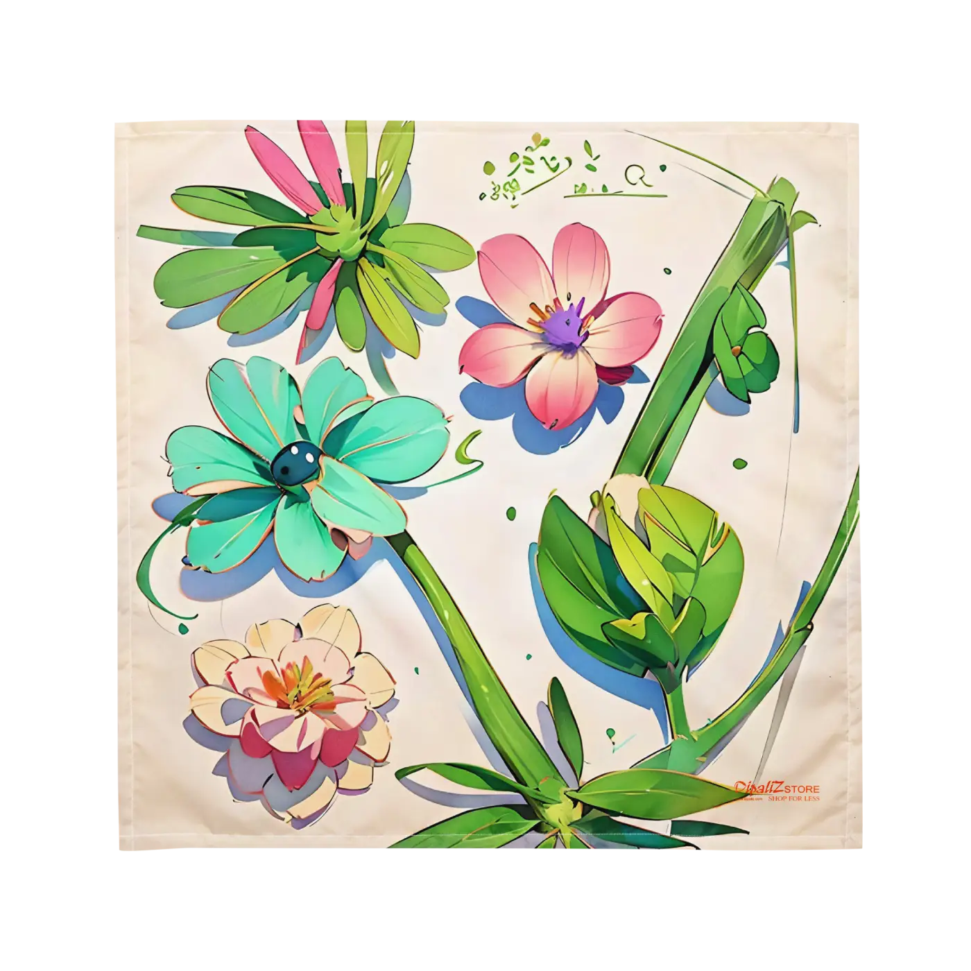 Print Bandana - Lovely Flowers Nature Scarf - DipaliZ