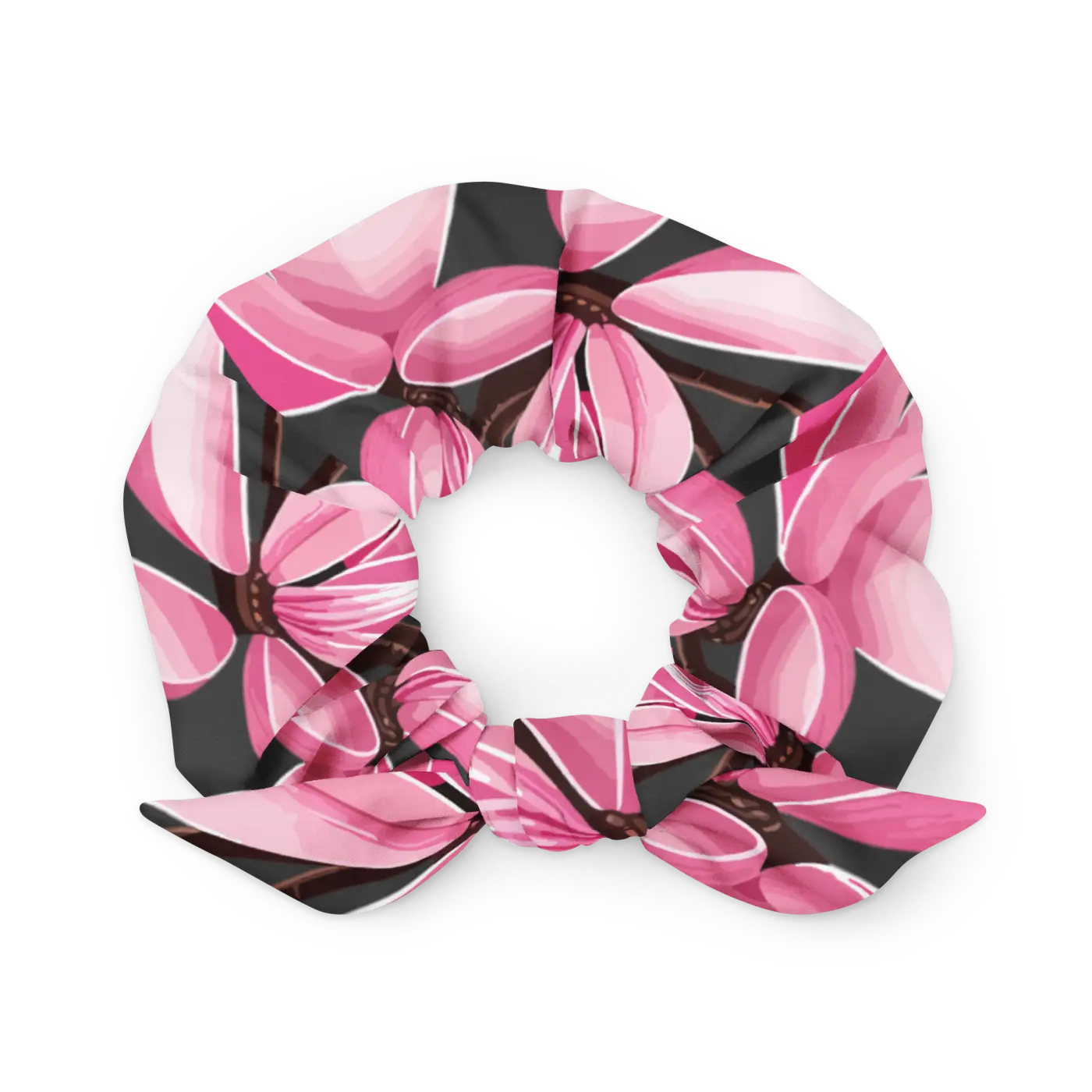 Recycled Scrunchie - Magnolia Flowers One Size - DipaliZ