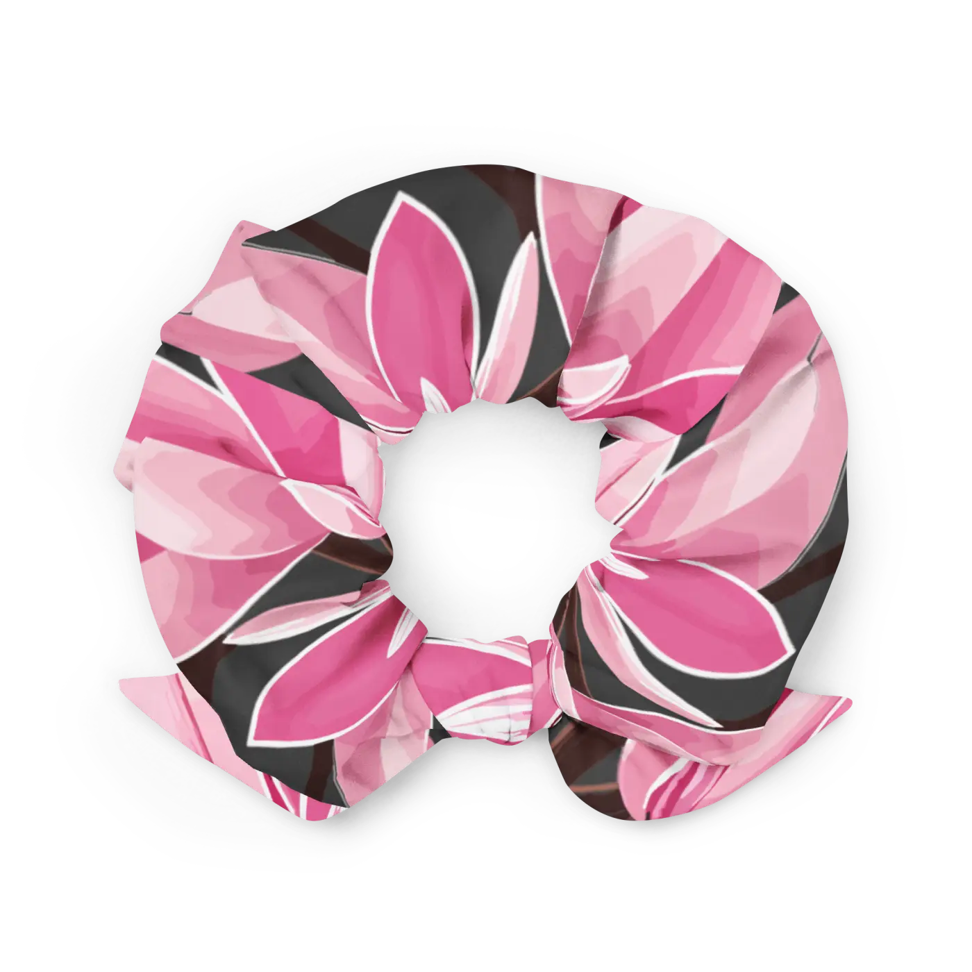 Recycled Scrunchie - Magnolia Flowers One Size - DipaliZ