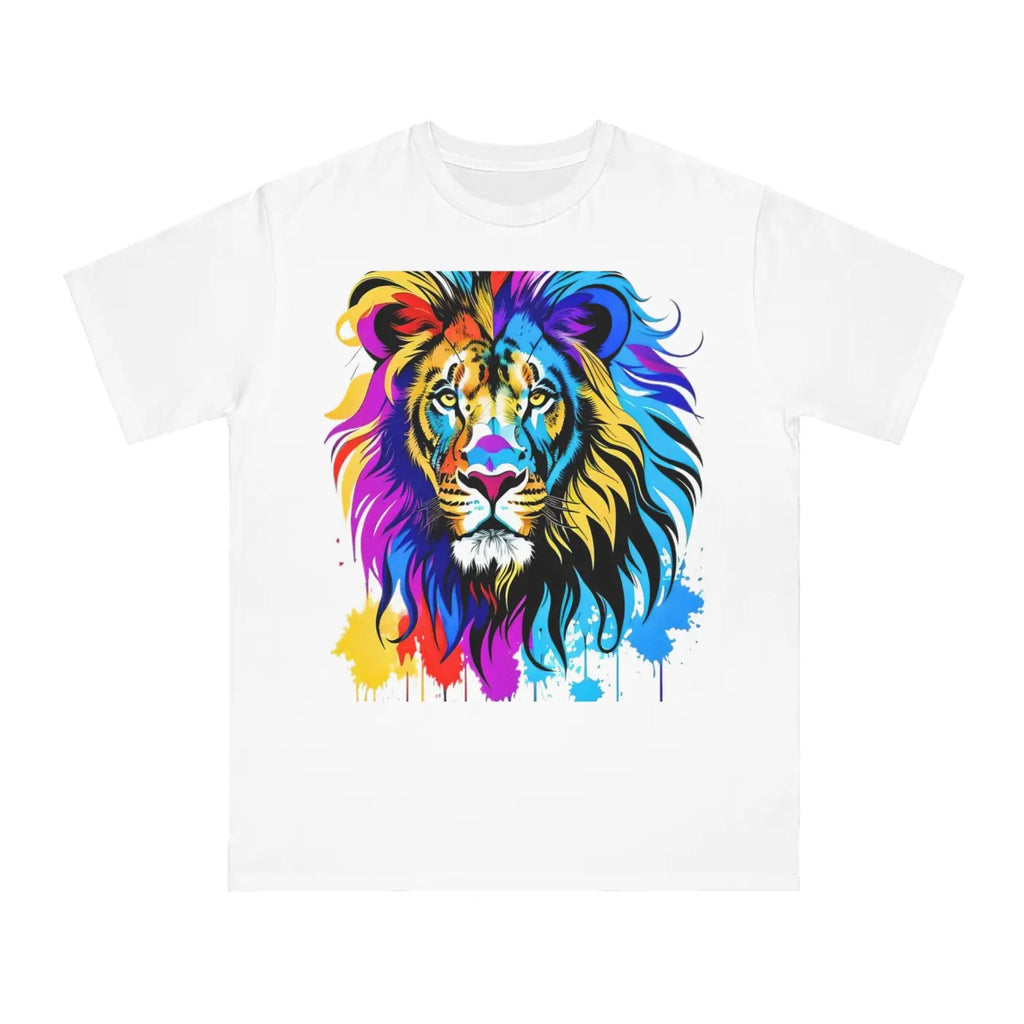 Organic Unisex Classic T Shirt - Majestic Lion Design - DipaliZ