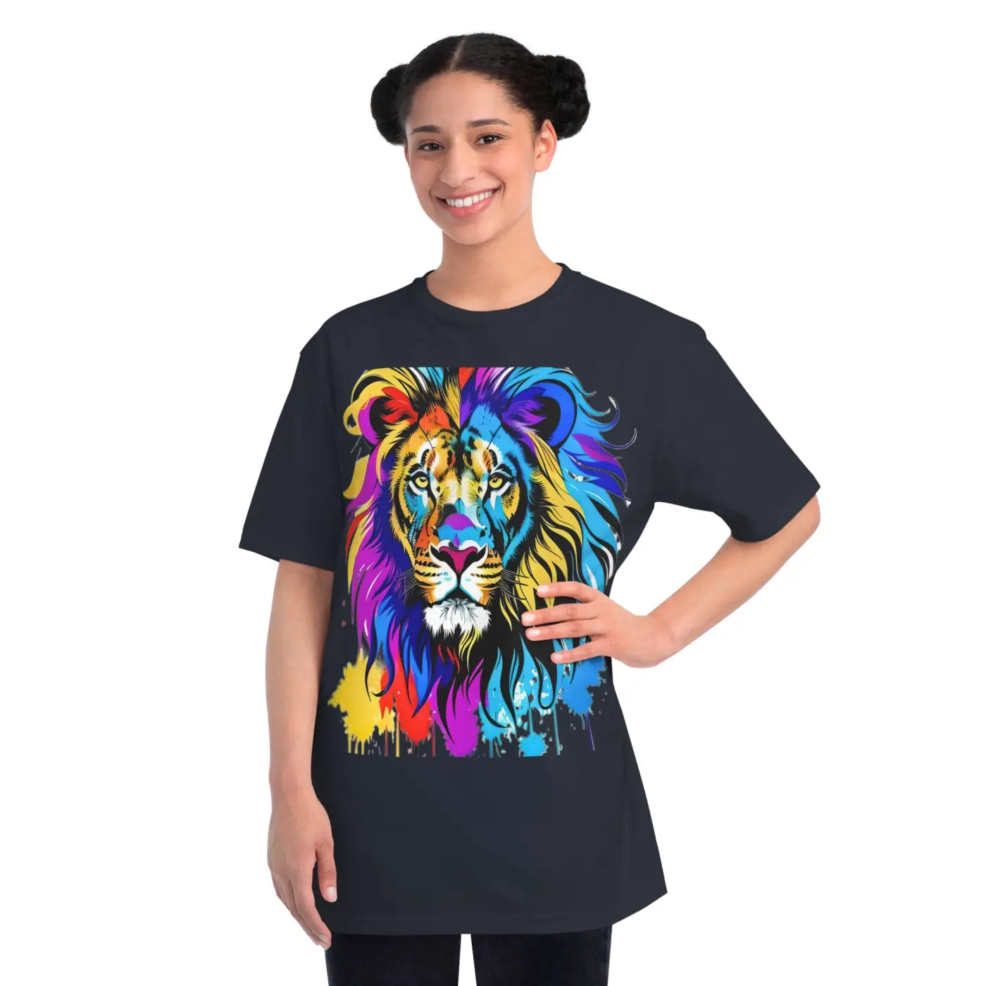 Organic Unisex Classic T Shirt - Majestic Lion Design - DipaliZ