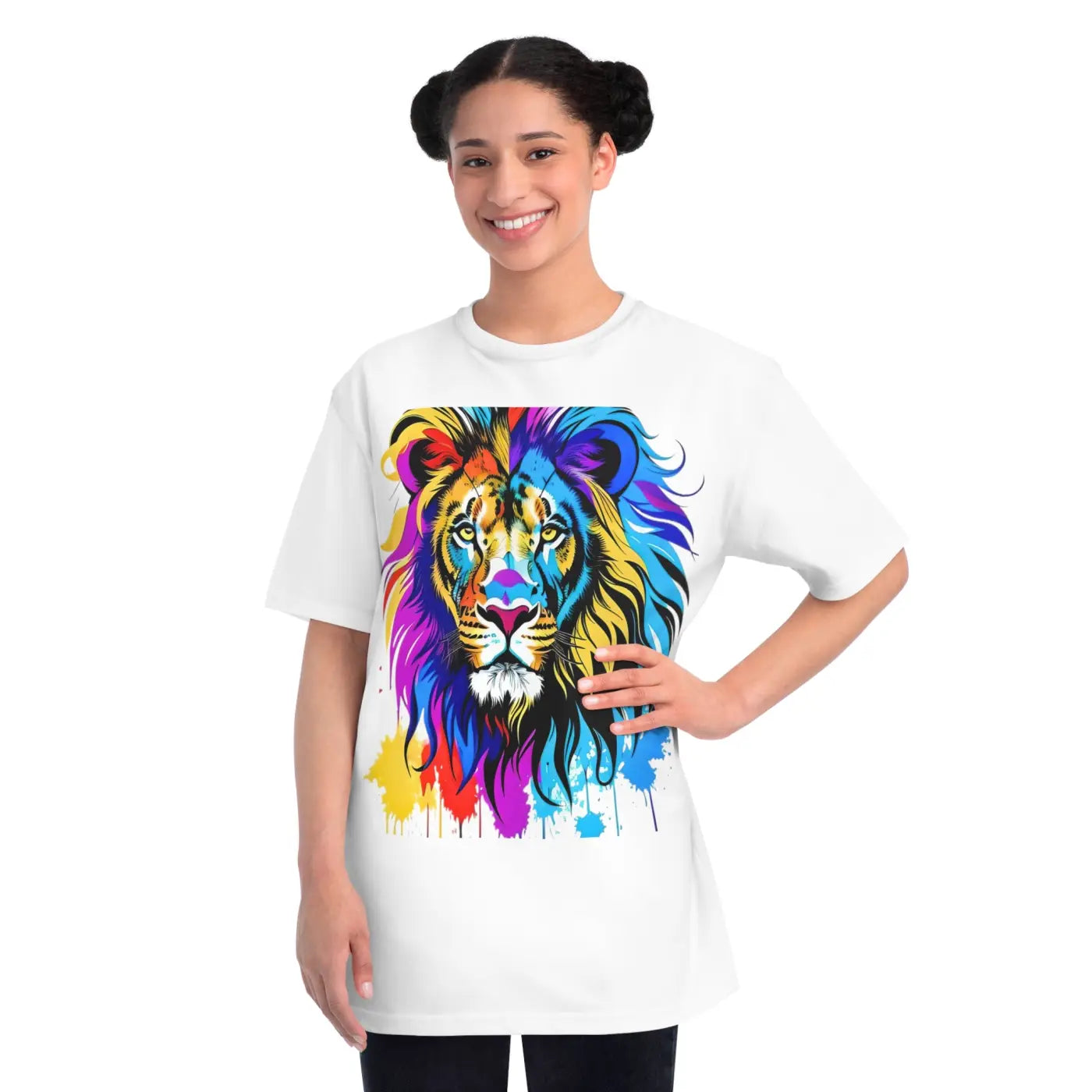 Organic Unisex Classic T Shirt - Majestic Lion Design - DipaliZ