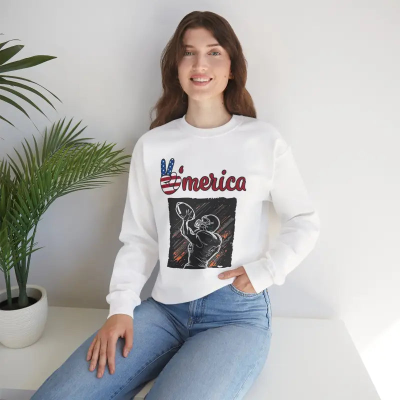 Football Crewneck Sweatshirt - Man Playing American - DipaliZ