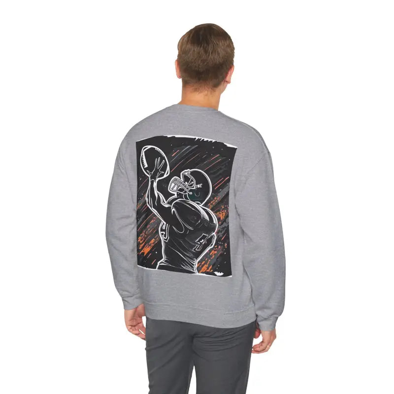 Football Crewneck Sweatshirt - Man Playing American - DipaliZ