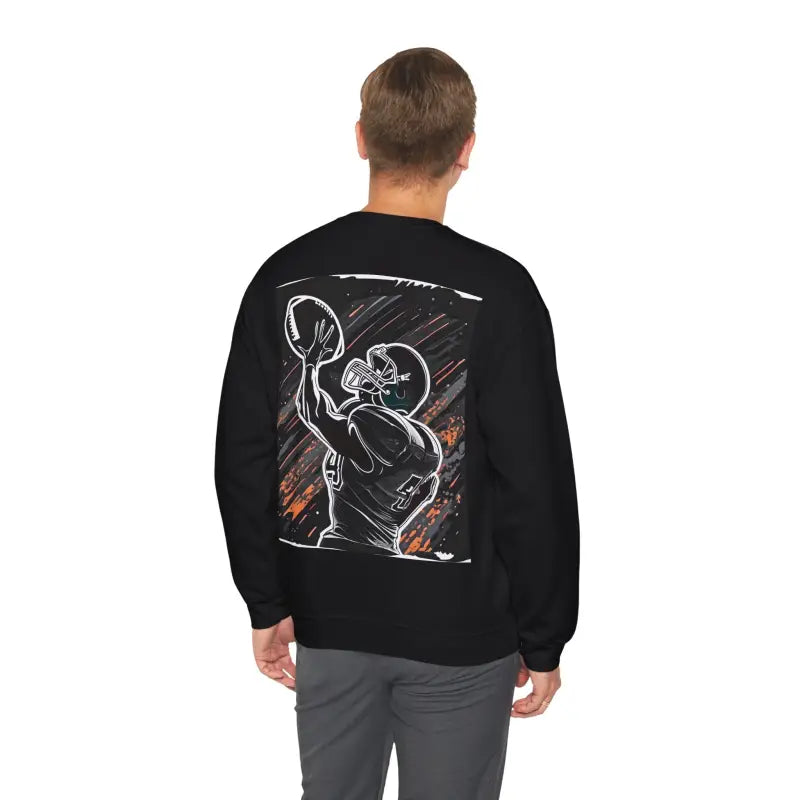 Football Crewneck Sweatshirt - Man Playing American - DipaliZ