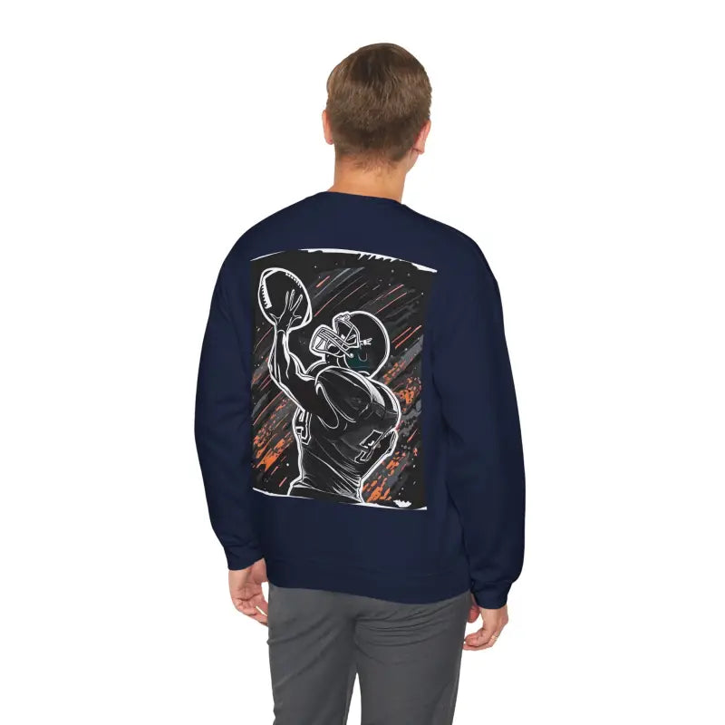 Football Crewneck Sweatshirt - Man Playing American - DipaliZ