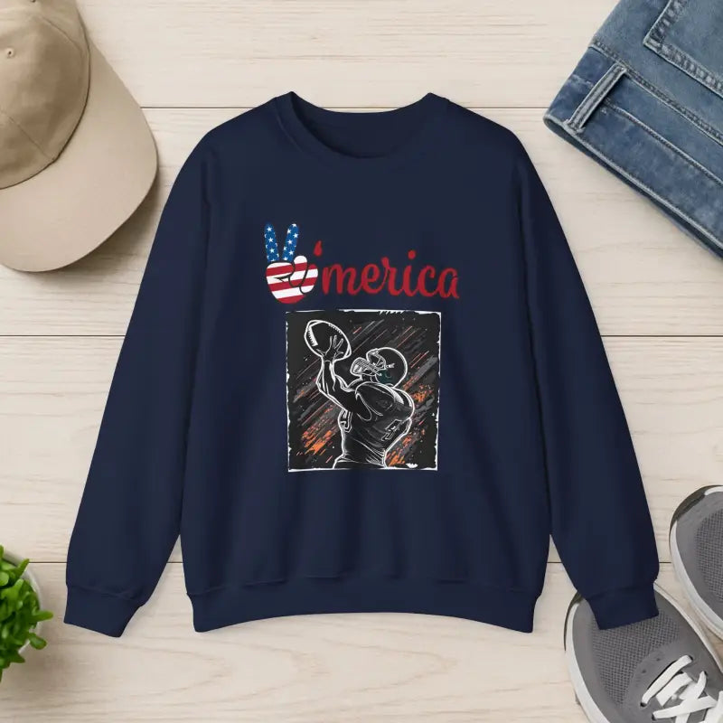 Football Crewneck Sweatshirt - Man Playing American - DipaliZ