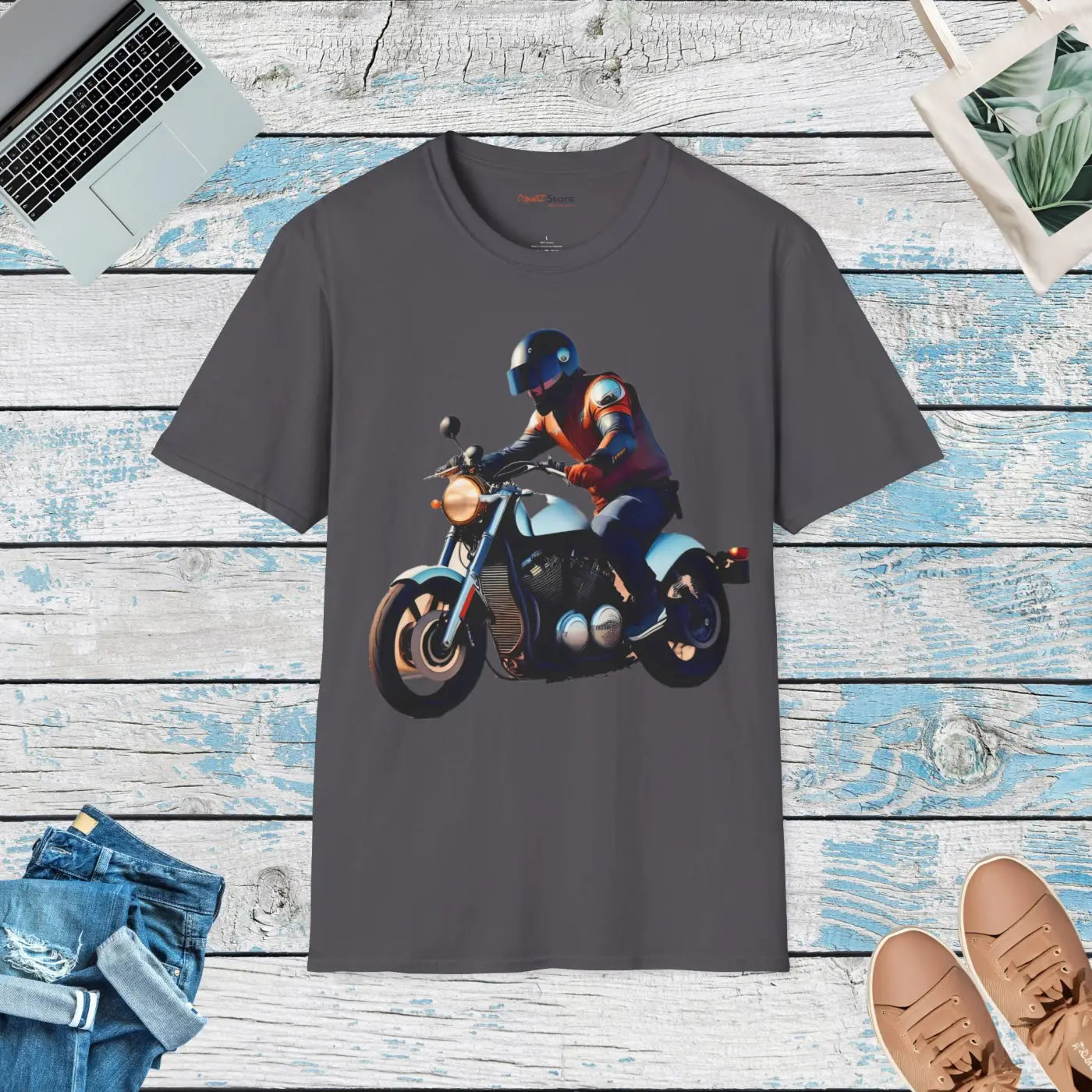 Motorcycle Unisex Softstyle T Shirt - Ride in Style - DipaliZ