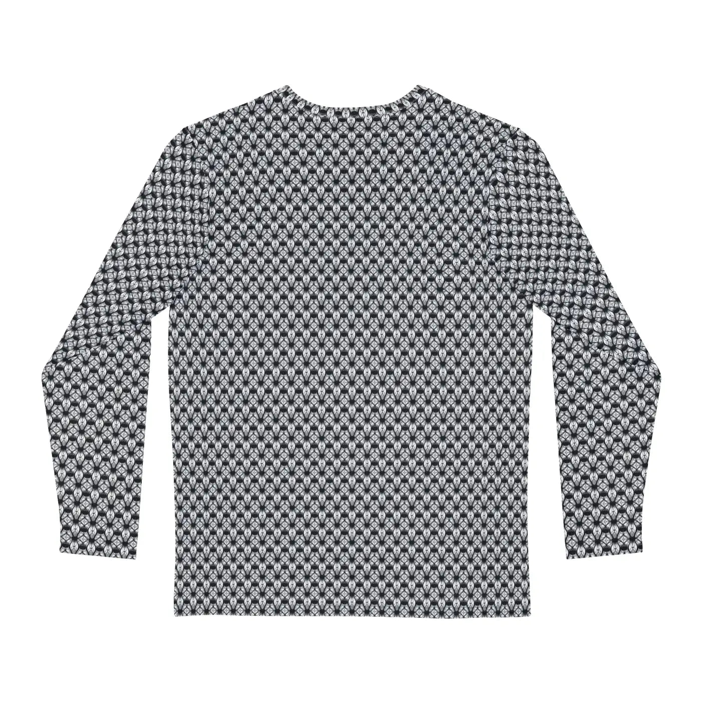 Long Sleeve AOP Tee - Monochrome Geometric Pattern - DipaliZ