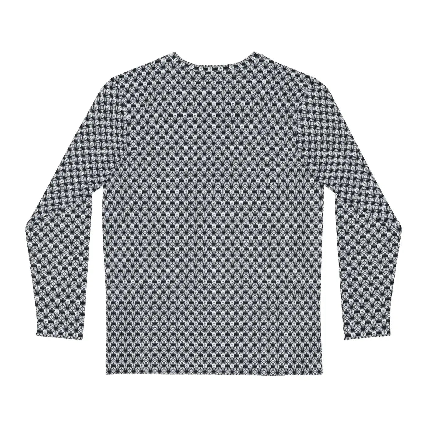 Long Sleeve AOP Tee - Monochrome Geometric Pattern - DipaliZ