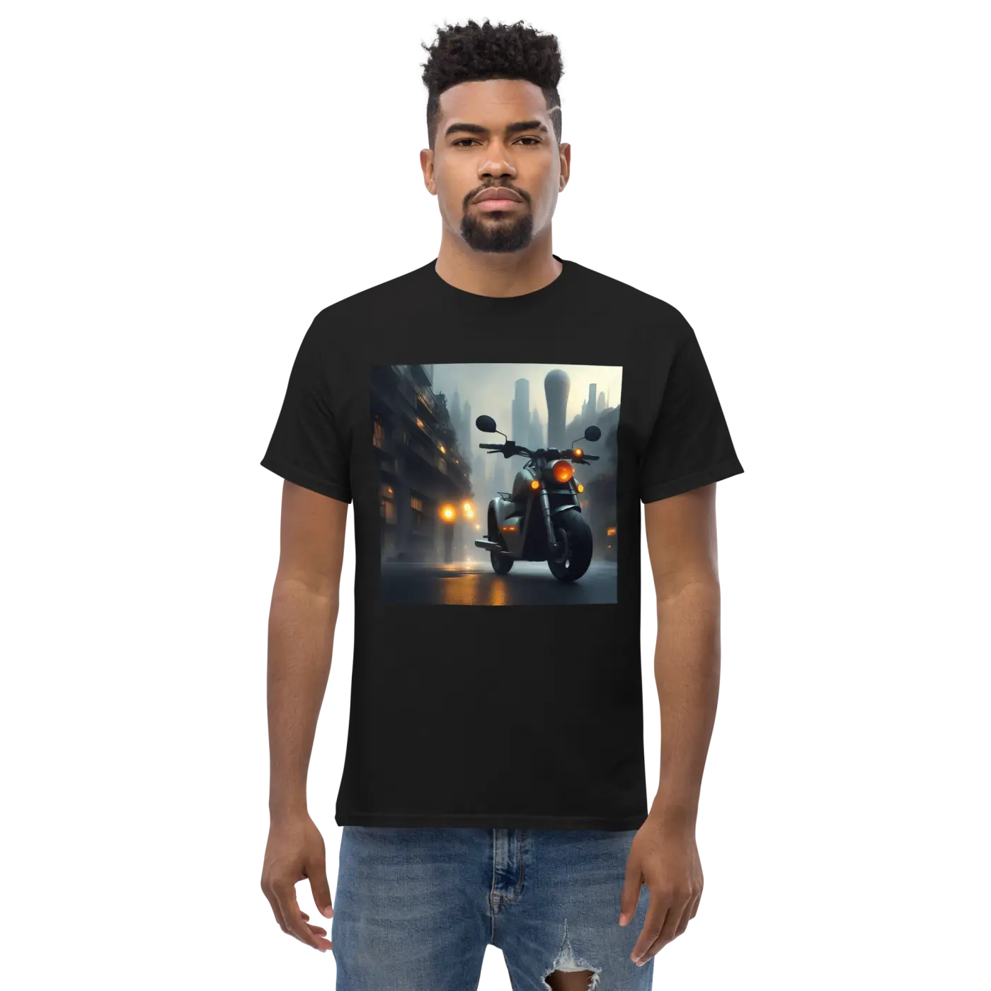 Men's Classic Tee - Urban Motorcycle Cotton Tee - DipaliZ