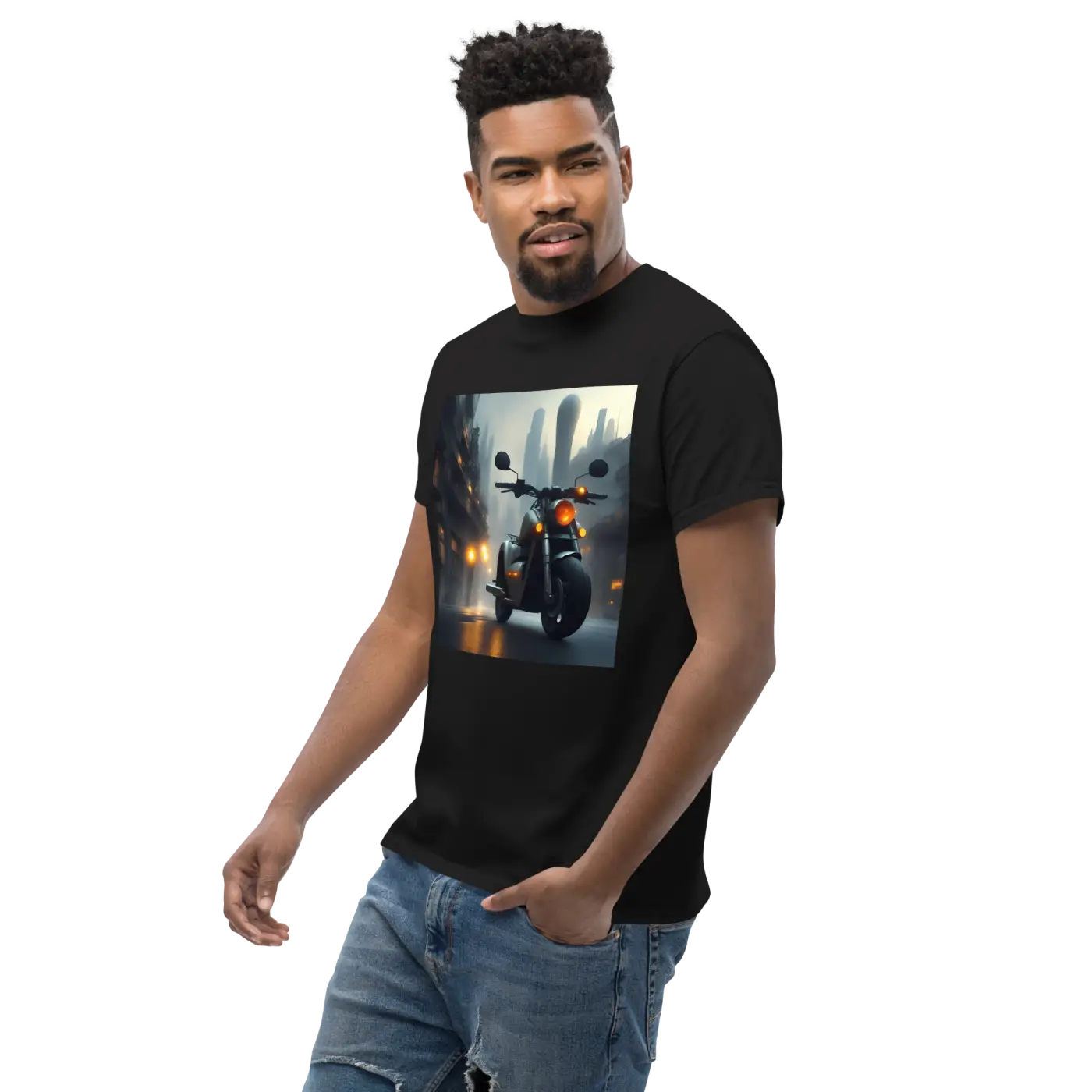 Men's Classic Tee - Urban Motorcycle Cotton Tee - DipaliZ