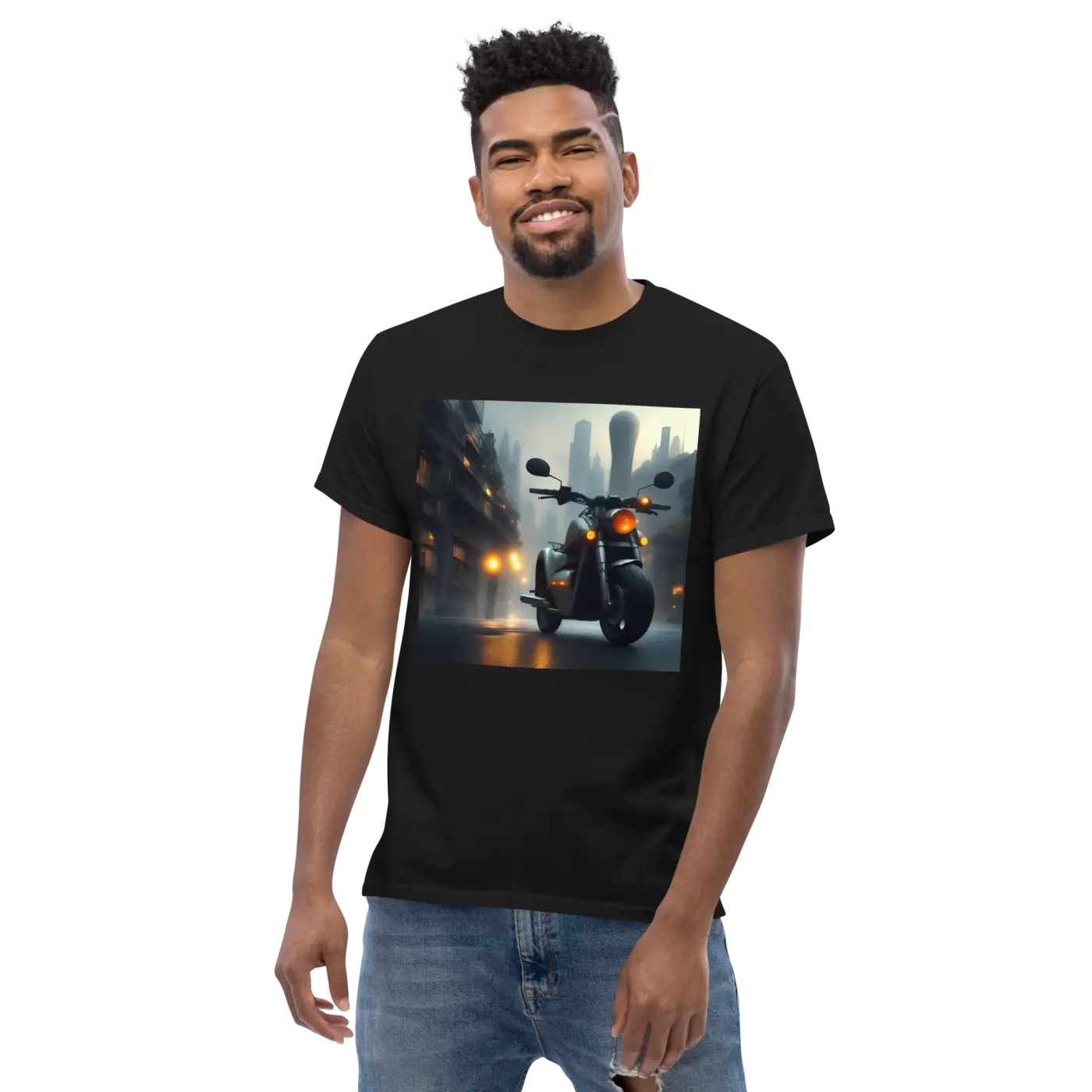 Men's Classic Tee - Urban Motorcycle Cotton Tee - DipaliZ