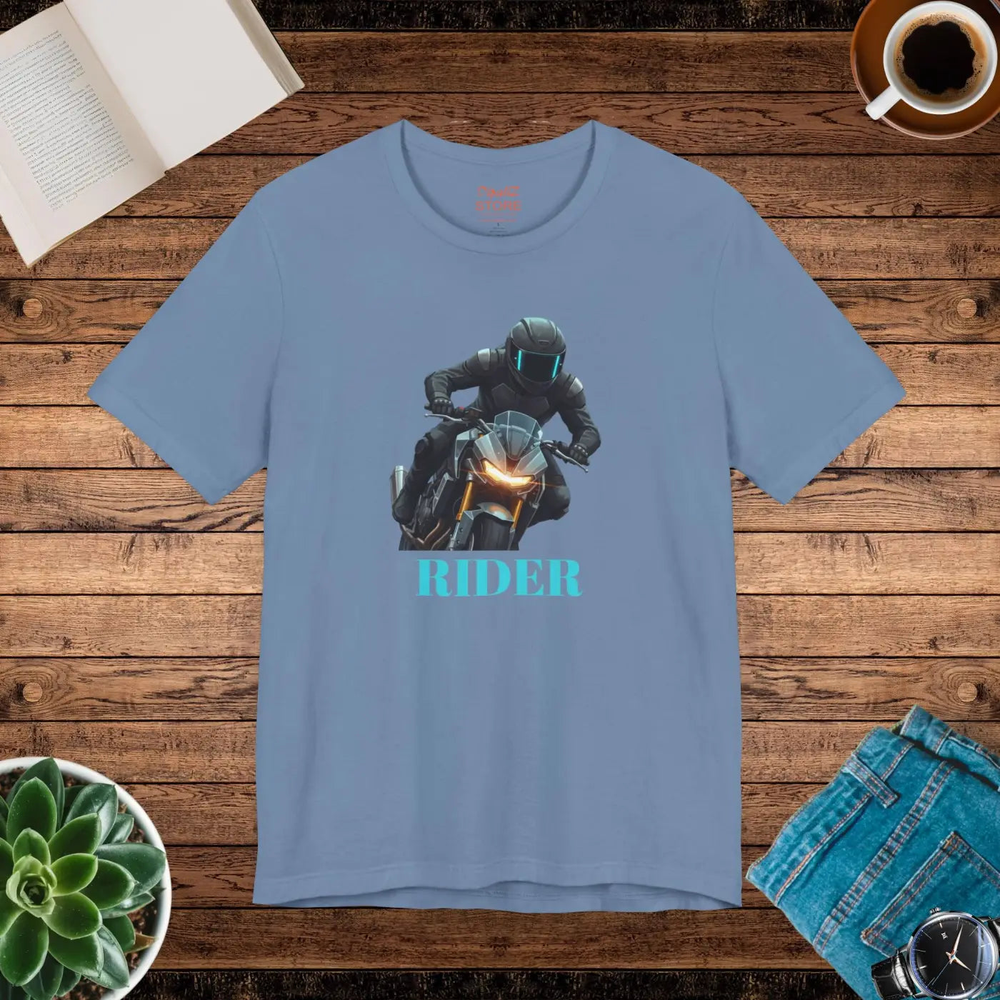 Unisex Jersey Short Sleeve Tee - Motorcycle Rider - DipaliZ