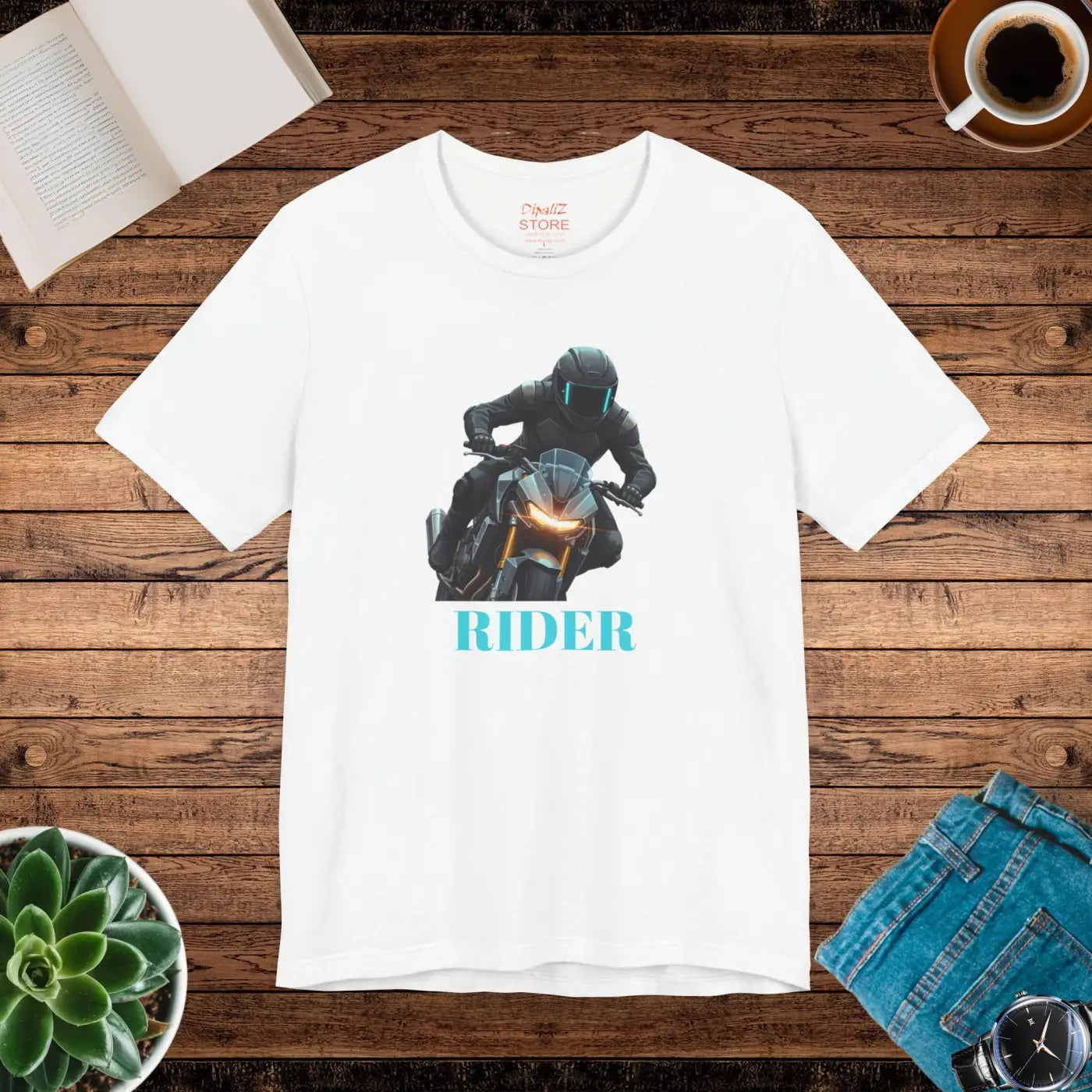 Unisex Jersey Short Sleeve Tee - Motorcycle Rider - DipaliZ