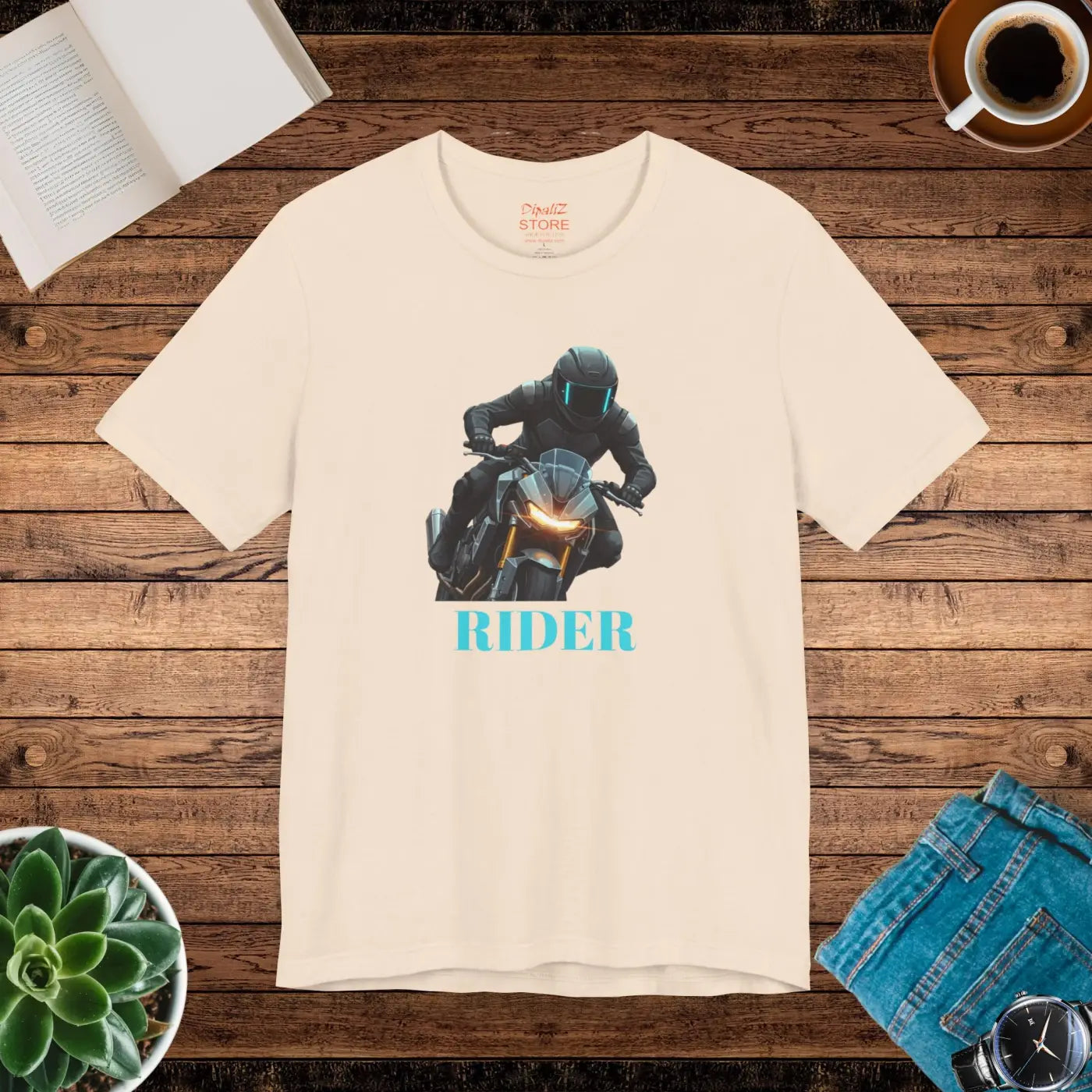 Unisex Jersey Short Sleeve Tee - Motorcycle Rider - DipaliZ